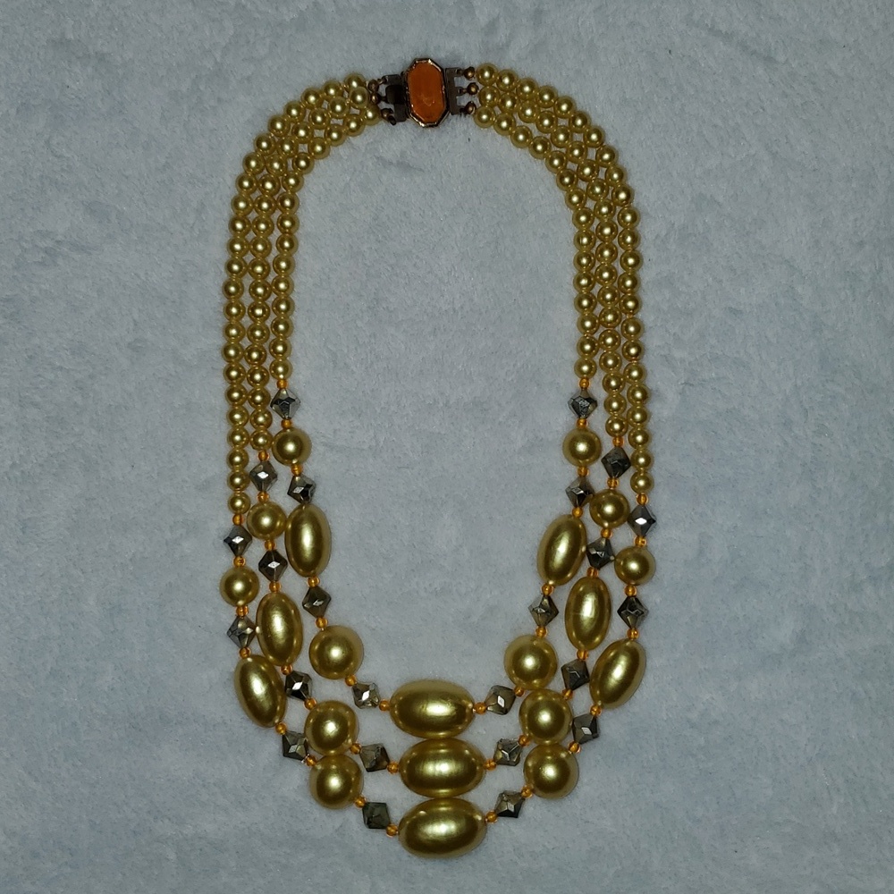 Vintage MCM Multi-Strand Chunky Statement Beaded Necklace - Picture 12 of 12